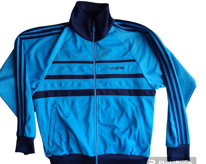 Adidas Vintage Blue Tracksuit Jacket Size M 90s - Etsy