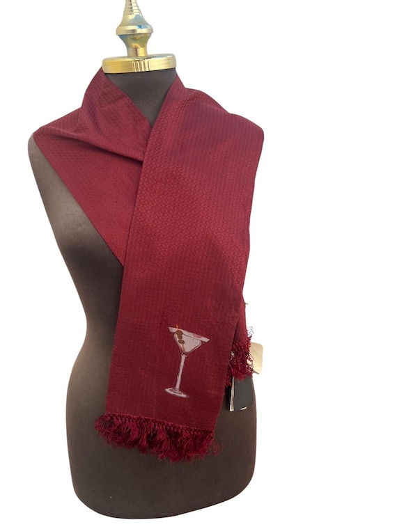 Fendi Burgundy Red Silk Scarf With Fringe Fringe Free Shipping