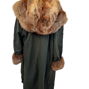 Women&#39;s Long Winter Coat in Wool and Alpaca Fur size XL