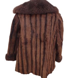 Original Brown Winter Women&#39;s Fur Coat Large Size / Vintage Brown Fur Coat