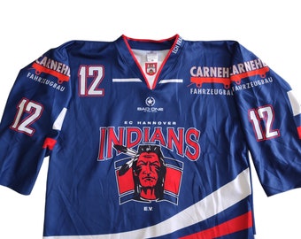 EC Hannover Indians hockey jersey/Deutsch hockey jersey/Hannover Indians Germany ICE hockey/ game worn German hockey Jersey