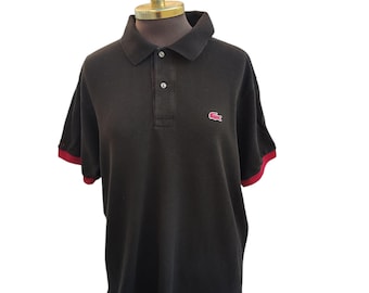 Lacoste polo shirt for men size 6 size XL free delivery color black red logo