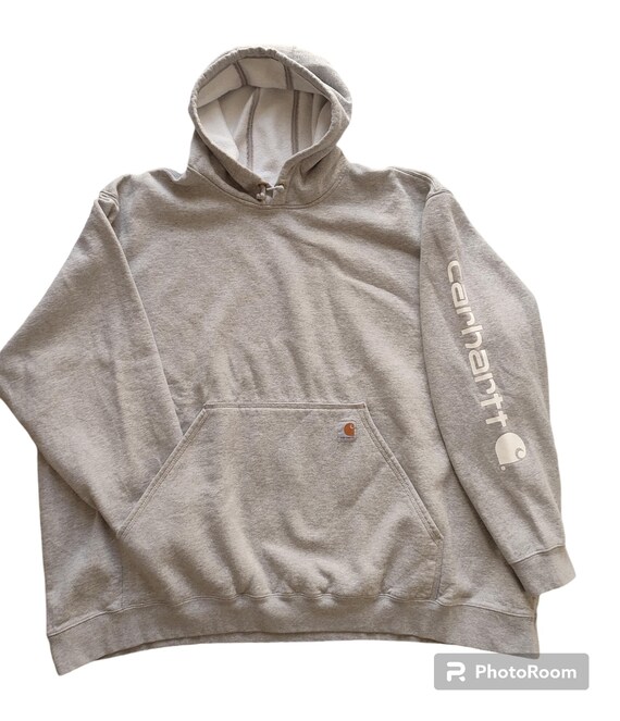 Carhartt Grey Color Hoodie With Sleeve Logo 5XL Etsy UK