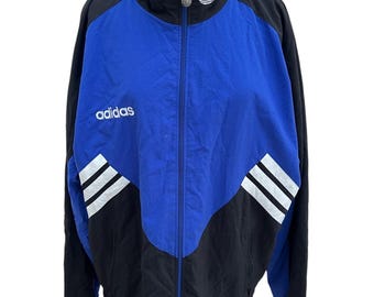 ADIDAS Tracksuit Top 80's Vintage Track Jacket Green Men Size L/XL