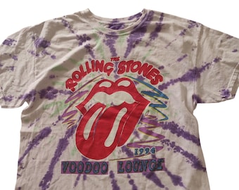 Vintage Rolling Stones 1994 Tie Dye Liquid Blue T Shirt Men's XL