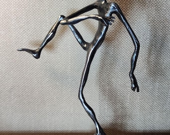 Handmade Metal Sculpture “Dancer”, Abstract Iron Figurine, Modern Minimalist Art, Unique Industrial Home Decor
