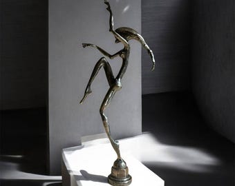 Abstract Dancing Figure Sculpture, Handmade Metal Art, Modern Figurative Decor, Unique Contemporary Statue