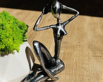 Metal sculpture gіrl,metal home decor, steel, sculpture gift, Desk Figurine, Handmade birthday gift, beautiful female body
