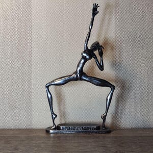 Handmade Metal Ballerina Sculpture, Elegant Steel Dance Figurine
