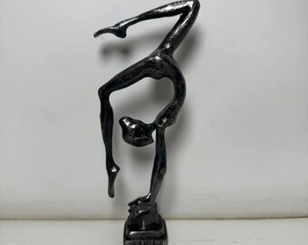 Abstract Metal Acrobat Sculpture, Handmade Contemporary Art Figurine, Modern Minimalist Home Decor