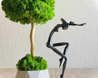 Handmade Metal Dancing Woman Sculpture, Abstract Iron Figurine, Modern Minimalist Art Gift for Home Decor