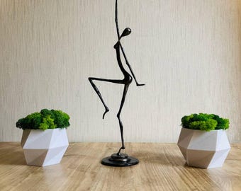 Abstract Metal Dancer Sculpture, Modern Figurative Art, Handmade Contemporary Statue, Minimalist Home Decor