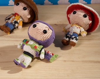 Amigurumi Toy Story Woodie, Jessie and Buzz Lightyear