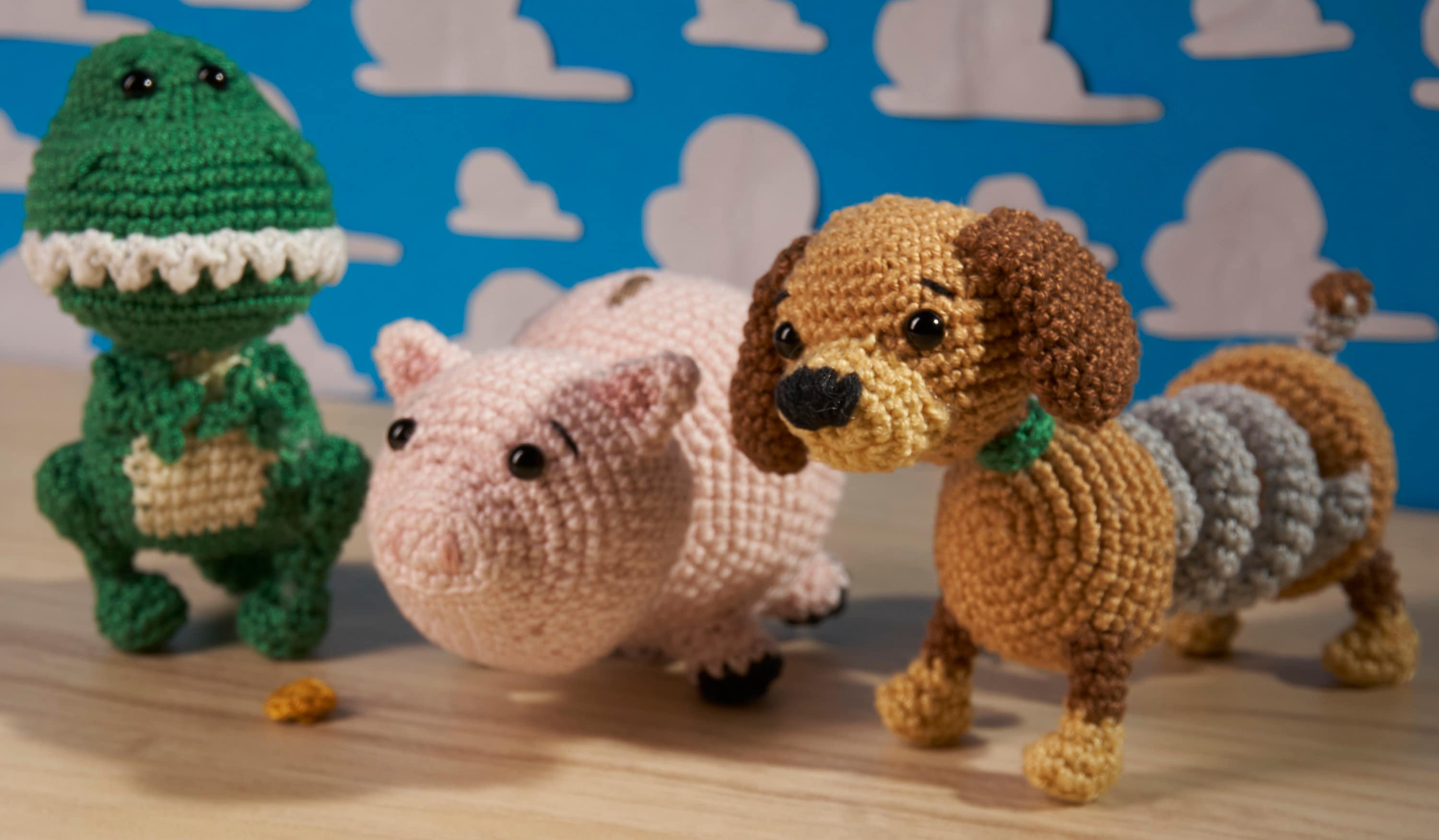 Amigurumi Toy Story Hamm, Rex and Slinky