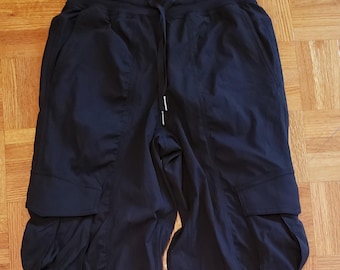 Pantalones cargo jogger de tiro medio y corte relajado Lululemon Dance Studio, color negro, talla XXXS para mujer, NUEVOS