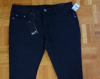 Leggings vaqueros ajustados elásticos West 49 para mujer, color negro, talla 3, con bolsillos, cierre de cremallera y botón. NUEVOS.