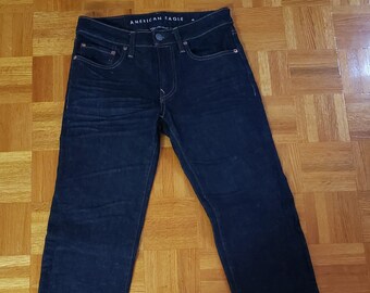 thumbnail image 2 of American Eagle Next Level Airflex Slim Jeans – Destroyed Black Wash, Size 30, Tapered Denim 2 of 6