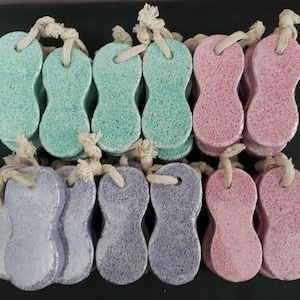 Pumice Stone on a Rope LOT of 35 pieces Assorted Color Green Purple Pink Exfoliate Manicure Pedicure Hand or Foot Callus Scrub NEW