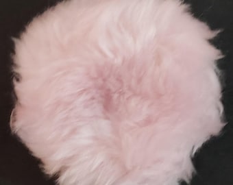 Poederdonsroze 3&quot; pluizige poederapplicator voor lichaam en haar met lint namaakbont 4 stuks NIEUW
