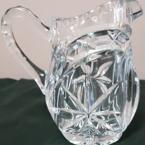 Creamer Heavy Vintage Clear Cut Glass Decorative Home Decor Milk Cream Jug Pitcher
