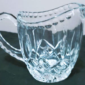 Creamer Vintage Clear Cut Glass Decorative Home Decor Milk Cream Jug Pitcher