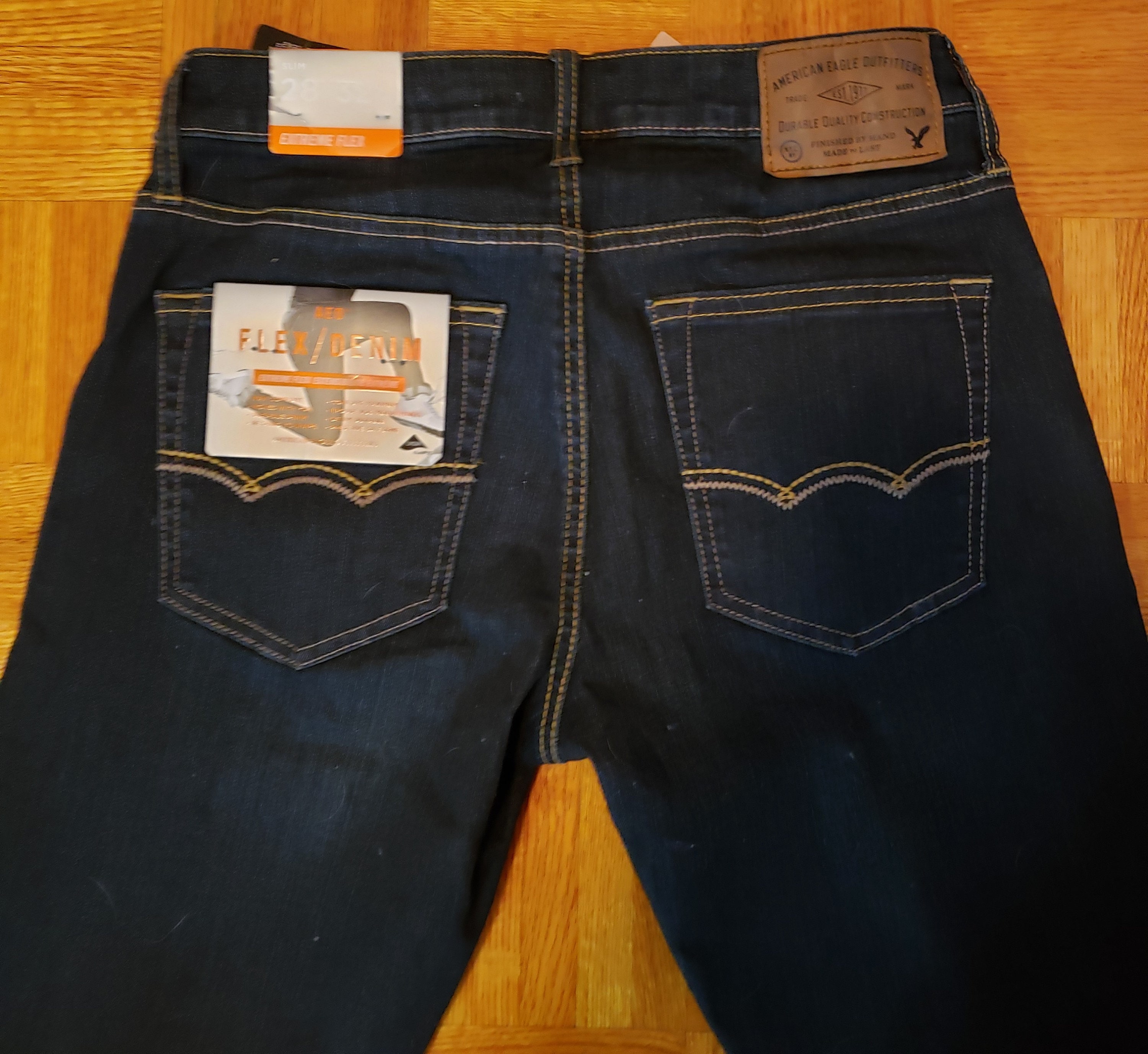 American Eagle Slim Jeans Extreme Flex-broek voor heren donkerblauw vintage  wassing 28 x 32 Nieuw - Etsy België, image size:3000x2754