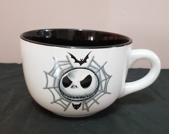 Tim Burton's The Nightmare Before Christmas Jack Skellington Large Coffee Cup Soup Mug Chili Bowl Microwave and Dishwasher Safe