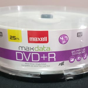 Maxell or Verbatim DVD-R Data Video DVD+R 25 30 100 Pack 4.7 GB 16x 120 minutes New