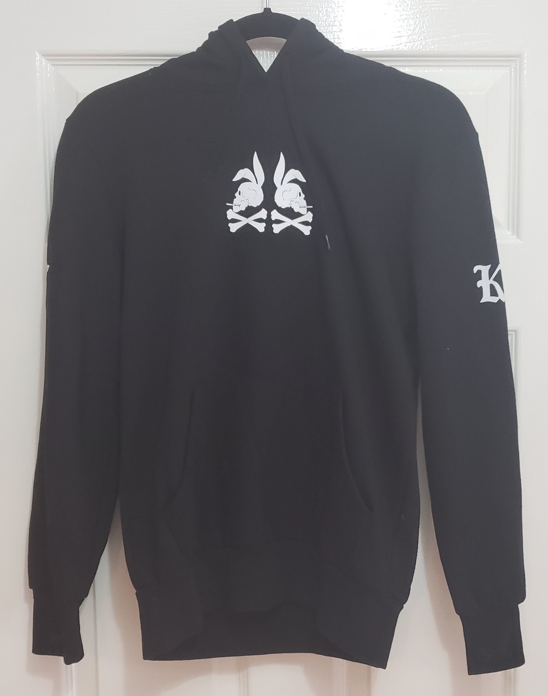 Crooks Castles Hoodie Sweatshirt Black Skull Bunny X Bone Pullover klein Logo Kanguru Beuteltasche NEU Etsy