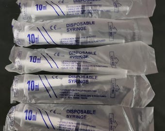 10x 10ml Plastic Reusable Syringe + Needle Tip for Refill Ink Oil Cartridge  Tool - Etsy