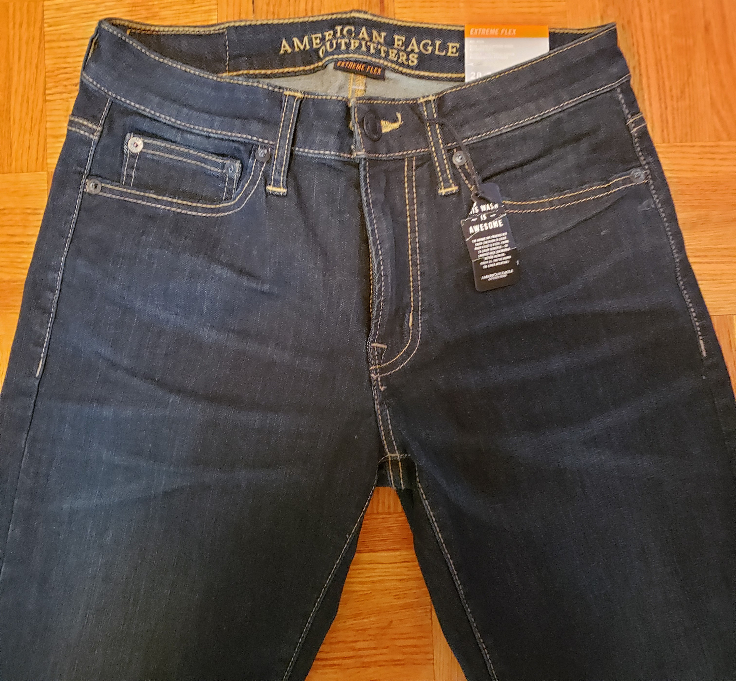 American Eagle Slim Jeans Extreme Flex-broek voor heren donkerblauw vintage  wassing 28 x 32 Nieuw - Etsy België, image size:3000x2777