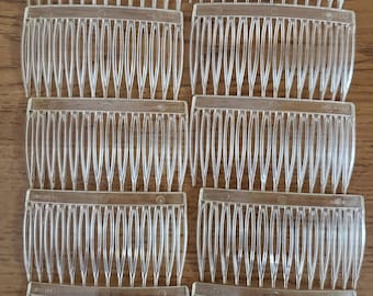 Zijkamaccessoire effen helder 14 tanden haarclip 14 tanden doe-het-zelf knutselen 3&quot; 10 st vintage haaraccessoires 5 st 4 helder + 1 bruine kleur NIEUW