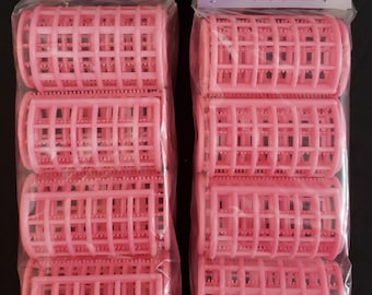 Prestige plastic haarrollers Stylingkrulspelden Hitteloos herbruikbare krultang klikbaar vintage roze 10 stuks - 2 pakken NIEUW