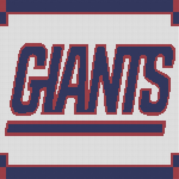 New York Giants Crochet Blanket Pattern Etsy