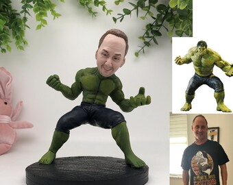 Custom Hulk Bobblehead Clay Figure Statue Sculpture Personalized Husbandboyfriendsonbossfather Gift Birthday 3D Bobble Head Gifts Etsy