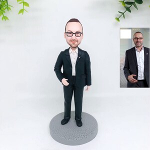 Man bobble head clay figure custom, Personalized figurines birthday gift for dad, Romantic anniversary gifts for husband, Booblehead statue