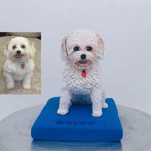 Custom Dog Wedding Cake Topper Figurineas as a Special Pet themed Wedding, Birthday Cake,The Love for Your Pet with a Custom Pet Sculpture