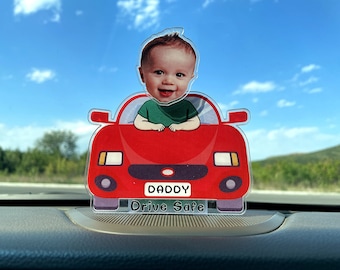 Custom face bobblehead car dashboard decor, Drive safe shake head ornament gifts, New truck driver gift, Car Interior desk ornaments gifts