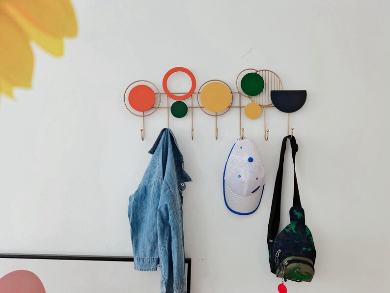 Modern Wall Mounted Coat Hooks Rack for Entryway and Hallway, Featuring