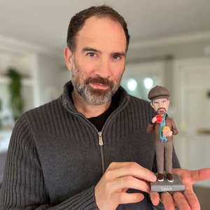 Man bobble head clay figure custom, Personalized birthday gift for dad, Romantic anniversary gifts for husband, Booblehead statue sculpture