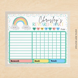 Reward Chart Multiple Kids Editable Printable Rainbow Chore Chart My ...