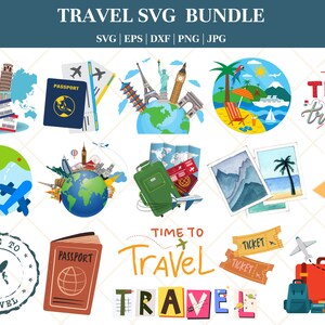 Voyage Svg Bundle, svg voyage drôle, voyage svg, clipart voyage, fichiers Svg pour cricut, vacances svg, Silhouette