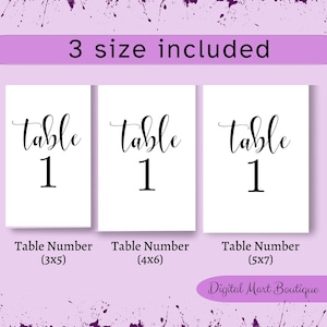 Table Number Template, Table Numbers, Printable Table Numbers, Table ...