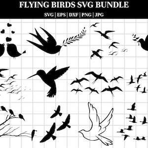 Oiseau SVG, Svg oiseau, Svg oiseau en vol, Svg animal, oiseau Clip Art, moineau Svg, fichiers pour Cricut, Silhouette oiseau, oiseaux Svg