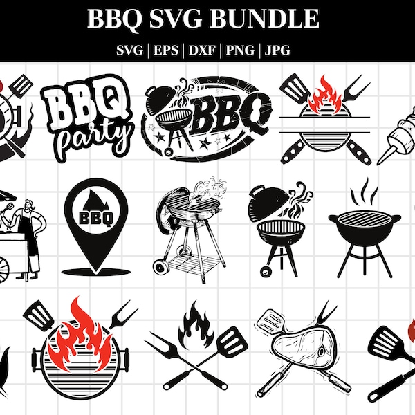 Barbeque SVG Bundle, BBQ Svg Bundle, BBQ Svg, Grilling Svg, Kitchen Svg, Bbq Cut Files , Bbq Clipart, Grilling Clipart, Food Svg