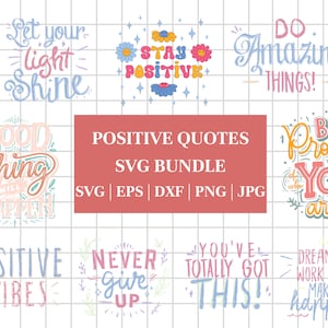 Motivations-Svg-Bundle, Positiv-Zitat-Svg, Affirmations-Svg, Süße Inspirierendes-Svg, Sprichwort-Svg, Png-Dateien, Lustige Zitate Schnittdateien