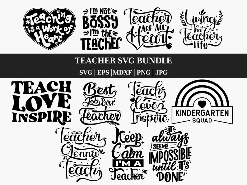 Teacher Svg Bundle, Teacher Quote Svg, Teacher Svg, School Svg, Teacher ...