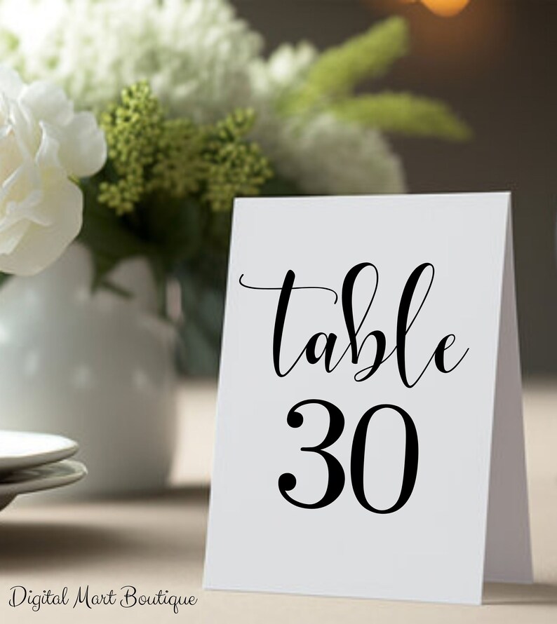 Table Number Template, Table Numbers, Printable Table Numbers, Table ...