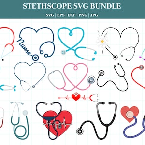 Estetoscopio svg paquete corazón estetoscopio svg estetoscopio latido del corazón enfermera vida svg médico latido del corazón svg estetoscopio corte archivo silueta