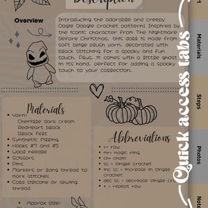 K&ouml;nnte beinhalten: Eine H&auml;kelanleitung f&uuml;r die Herstellung einer Oogie Boogie Puppe aus dem Film Nightmare Before Christmas. Die Anleitung enth&auml;lt Anweisungen, eine Materialliste und Abk&uuml;rzungen. Die Puppe ist etwa 34 cm hoch und 27 cm breit.
